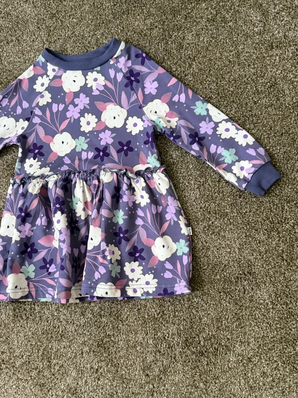 Little Sleepies Purple Floral Long-Sleeve Dress